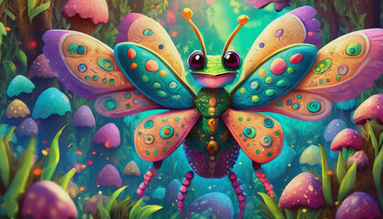 OIL PAINTING STYLE CARTOON CHARACTER ILLUSTRATION Multicolored BUG