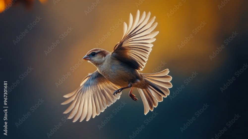 Poster a bird diving or swooping close to the camera, with a sense of speed and agility captured in the mom