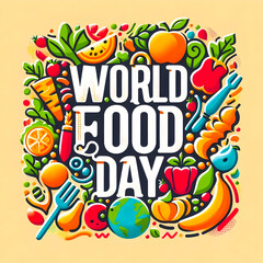 Vibrant Flavors, A Typography Celebration of World Food Day