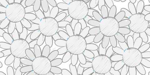 Cool Simple Abstract Graffiti Style Flowers Seamless Background Template