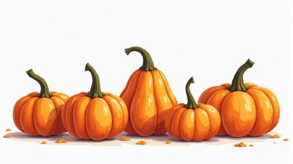 Obraz premium Vibrant Pumpkin Harvest Illustration - Perfect for Fall and Thanksgiving Decor