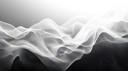 Obraz premium Abstract White Curved Lines on a Black and Gray Gradient Background