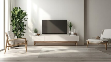 Minimalist Living Room with a Modern TV