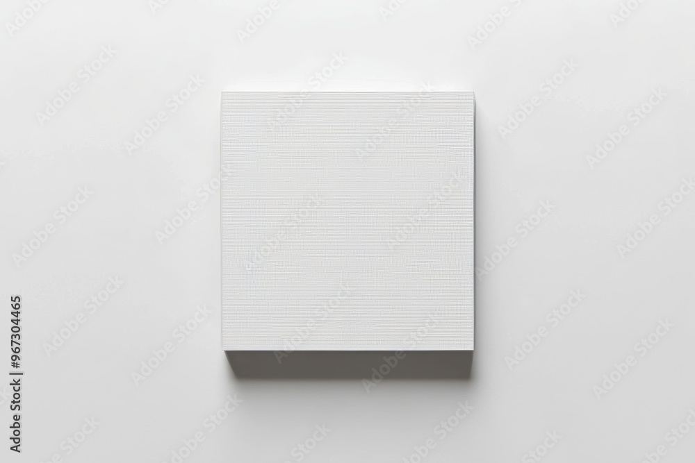 Poster illustration of 3d rendering of an empty mock-up of a square carton package template, of white paper