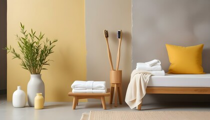 set of brushes for cleaning bathroom