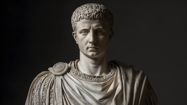 Marble Bust of Roman Emperor Augustus