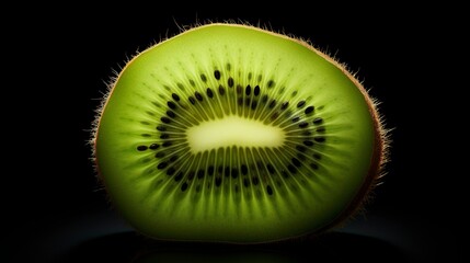 A photo of a kiwi fruit cut open
