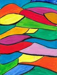 Fototapeta premium Hand drawn, handmade colorful paint, pattern, background