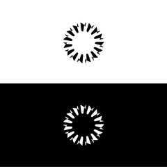 Black and white circle vector logo template design.. Circle creative icon logo