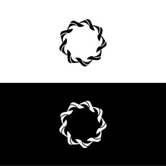 Circle logo template. Grunge ink circle made of black paint