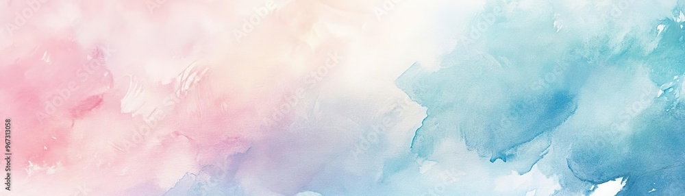 Poster a soft and colorful watercolor background blending pink and blue hues, perfect for artistic projects