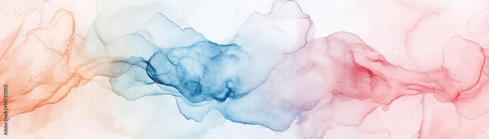 Poster A captivating blend of soft smoke in red and blue hues, creating an ethereal and artistic background for various design projects.