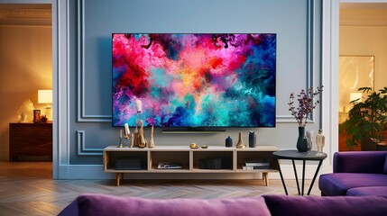 A photo of a LED TV in a living room