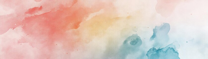 Fototapeta premium A vibrant watercolor background featuring soft pink, coral, and blue hues, perfect for artistic and creative projects.