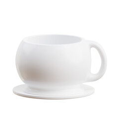 3D White Teacup On Saucer Render