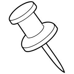 thumbtack outline coloring book page line art illustration digital drawing