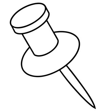 recommend clip art: thumbtack outline coloring book page line art illustration digital drawing
