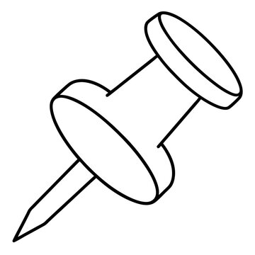recommend clip art: thumbtack outline coloring book page line art illustration digital drawing