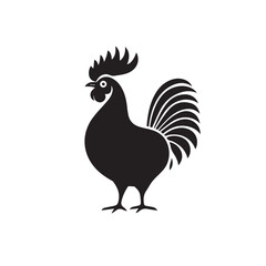Fototapeta premium Rooster in cartoon, doodle style . Image for t-shirt, web, mobile apps and ui. Isolated 2d vector illustration in logo, icon, sketch style, Eps 10, black and white. AI Generative
