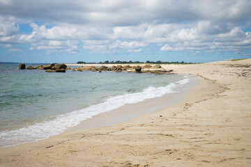 View of Plage de Feunteunodou. Finistere, Brittany, France.