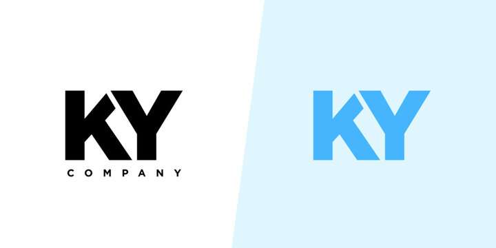 Letter K and Y, KY logo design template. Minimal monogram initial based logotype.