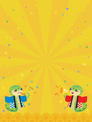 巳年の大売出しのバナーイラスト