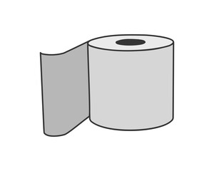 Toilet paper roll or tube icon design, template for wc. Bathroom hygiene icons, kitchen cleaning towel. Blank soft scroll product.