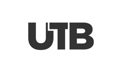 UTB logo design template with strong and modern bold text. Initial based vector logotype featuring simple and minimal typography. Trendy company identity.