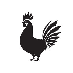 Rooster in cartoon, doodle style . Image for t-shirt, web, mobile apps and ui. Isolated 2d vector illustration in logo, icon, sketch style, Eps 10, black and white. AI Generative
