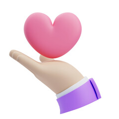 3D Heart In Hand Mother's Day Graphic