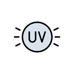 UV light for disinfection color icon. Ultraviolet Light Icon, UV Ray Radiation. Electromagnetic Radiation Vector Art Illustration