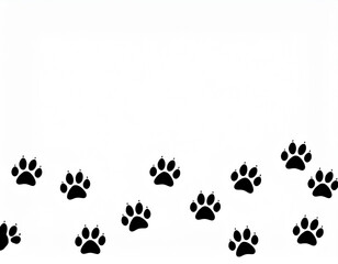 Fototapeta premium Cat Paws Illustration Against White Background
