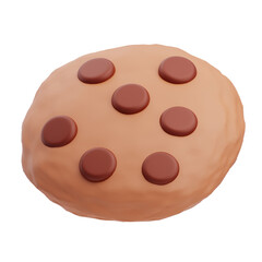 3D Chocolate Chip Cookie Illustration