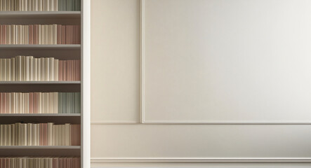 Fototapeta premium Empty bookshelf in the library