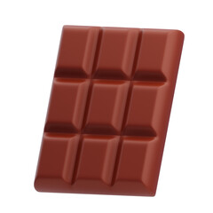 3D Chocolate Bar With Square Segments