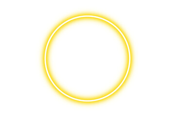 Glowing neon circle frame border isolated on transparent background. Light neon frame circle. Blanc shining circle for your design. Neon round frame for text, decoration and covering. PNG © Zoriala HN