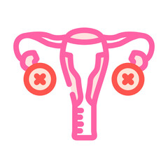 oophorectomy surgery color icon vector. oophorectomy surgery sign. isolated symbol illustration