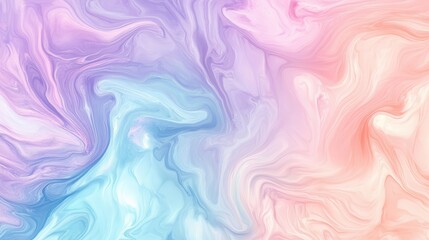 A smooth, flowing abstract pattern features a harmonious blend of soft pastel colors creating a tranquil atmosphere