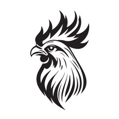 Rooster in cartoon, doodle style . Image for t-shirt, web, mobile apps and ui. Isolated 2d vector illustration in logo, icon, sketch style, Eps 10, black and white. AI Generative