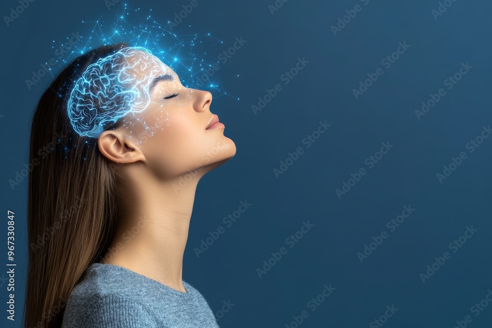 Poster synapse function neuron regeneration synaptic integration and brain visualization side profile of a 