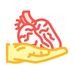 organ transplant surgery color icon vector. organ transplant surgery sign. isolated symbol illustration