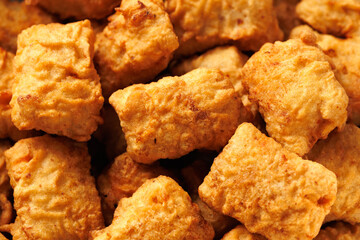 Homemade crispy fried chicken nuggets. Fast food.