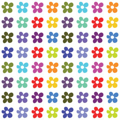 Seamless pattern of colorful flowers on white background for card, fashion, wrapping paper, wallpaper, fashion, textile.