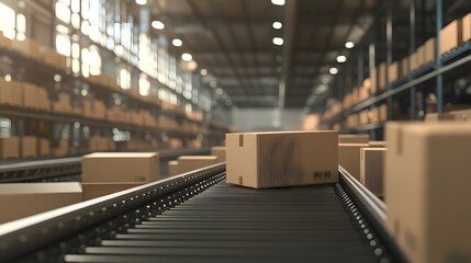 Delivery of express boxes on conveyor belt