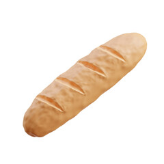 3D Realistic French Baguette Bread Model