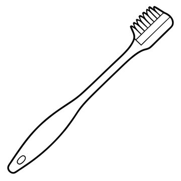 recommend clip art: toothbrush outline coloring book page line art illustration digital drawing