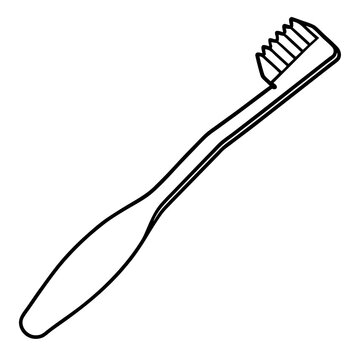 recommend clip art: toothbrush outline coloring book page line art illustration digital drawing