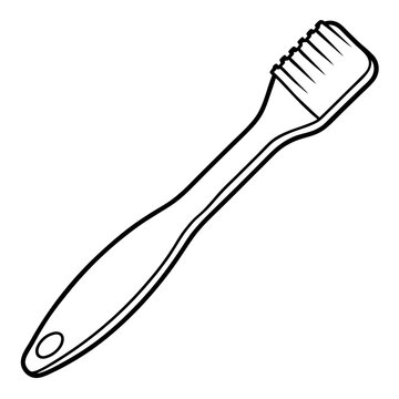 recommend clip art: toothbrush outline coloring book page line art illustration digital drawing