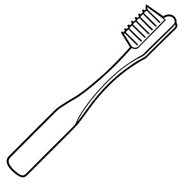 recommend clip art: toothbrush outline coloring book page line art illustration digital drawing