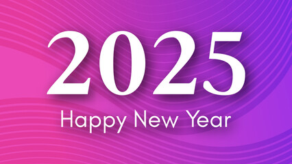 2025 Happy New Year on colorful background